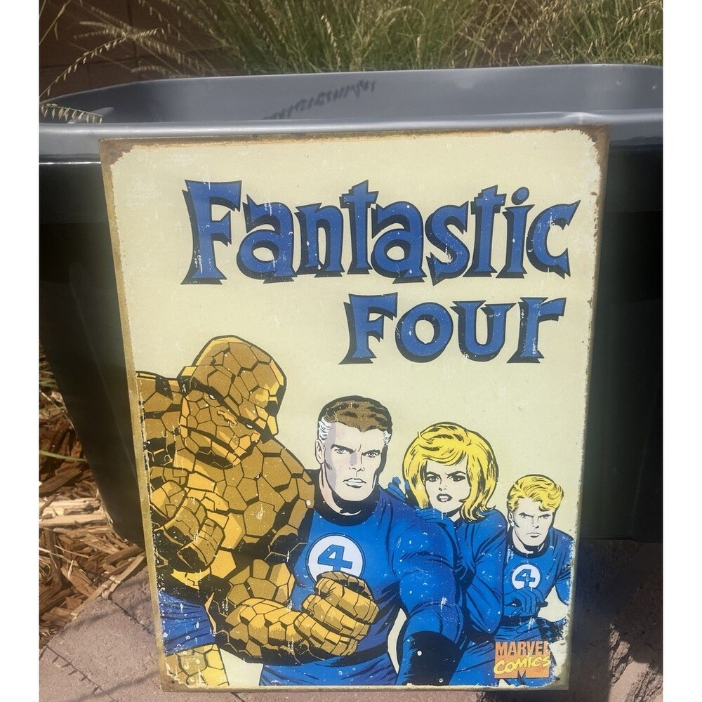 Marvel Fantastic Four Retro Comic Metal Tin Sign 16”x12” Desperate Enterprises